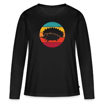 Igel Igel Igel - Frauen Premium Bio Langarmshirt - Schwarz - Vorne - Julia (174cm)