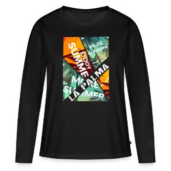 La Palma Été Soleil Plage Mer Palmiers Îles Canaries - T-shirt manches longues Premium bio Femme - noir - Devant - Julia (174cm)