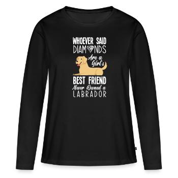 Labrador - T-shirt manches longues Premium bio Femme - noir - Devant - Julia (174cm)