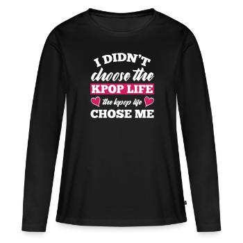 K-Pop K-Drama Musique pop coréenne - T-shirt manches longues Premium bio Femme - noir - Devant - Julia (174cm)