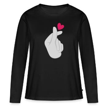 K-Pop K-Drama Musique pop coréenne - T-shirt manches longues Premium bio Femme - noir - Devant - Julia (174cm)