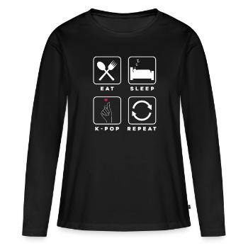 K-Pop K-Drama Musique pop coréenne - T-shirt manches longues Premium bio Femme - noir - Devant - Julia (174cm)