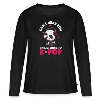 K-Pop K-Drama Musique pop coréenne - T-shirt manches longues Premium bio Femme - noir - Devant - Julia (174cm)