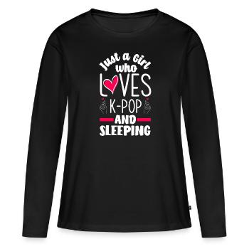 K-Pop K-Drama Musique pop coréenne - T-shirt manches longues Premium bio Femme - noir - Devant - Julia (174cm)