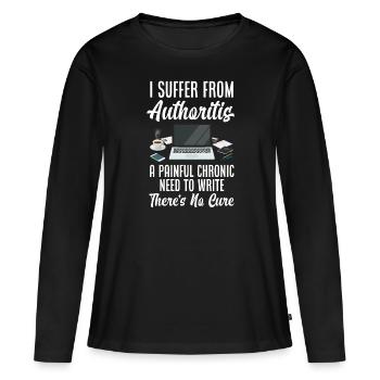 Author Author Funny Author Gift - Women's Premium Organic Long Sleeve Shirt - black - Front - Julia (174cm)