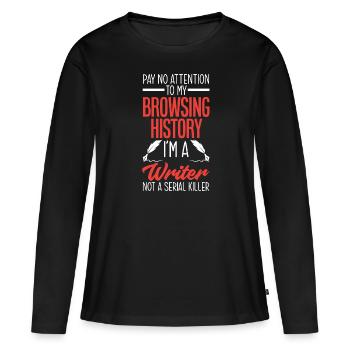 Author Author Funny Author Gift - Women's Premium Organic Long Sleeve Shirt - black - Front - Julia (174cm)