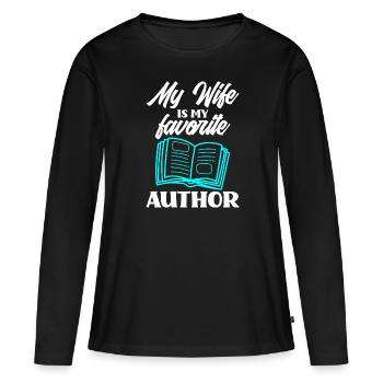 Author Author Funny Author Gift - Women's Premium Organic Long Sleeve Shirt - black - Front - Julia (174cm)