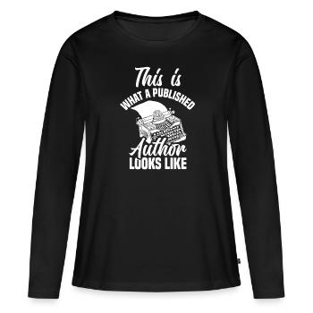 Author Author Funny Author Gift - Women's Premium Organic Long Sleeve Shirt - black - Front - Julia (174cm)
