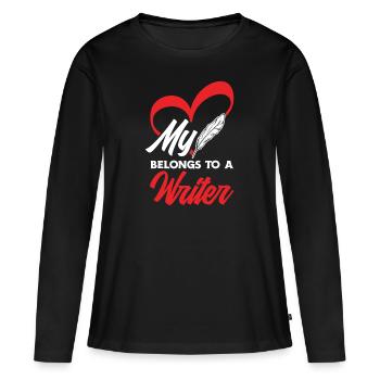 Author Author Funny Author Gift - Women's Premium Organic Long Sleeve Shirt - black - Front - Julia (174cm)