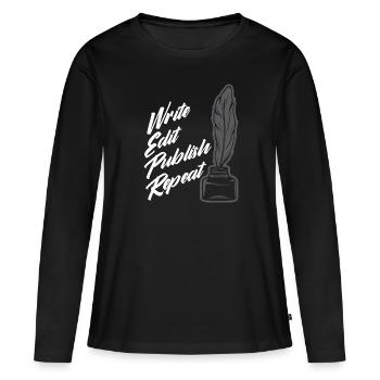 Author Author Funny Author Gift - Women's Premium Organic Long Sleeve Shirt - black - Front - Julia (174cm)