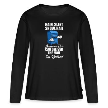 Drôle de lettre Livreur Post Post Cadeaux - T-shirt manches longues Premium bio Femme - noir - Devant - Julia (174cm)