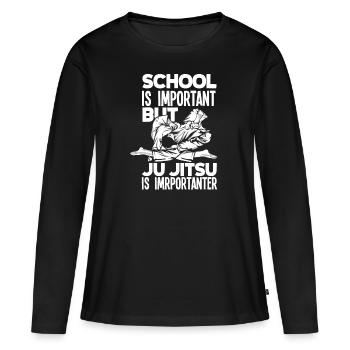 Jiu Jitsu Jiu Jitsu Jiu Jitsu - Frauen Premium Bio Langarmshirt - Schwarz - Vorne - Julia (174cm)