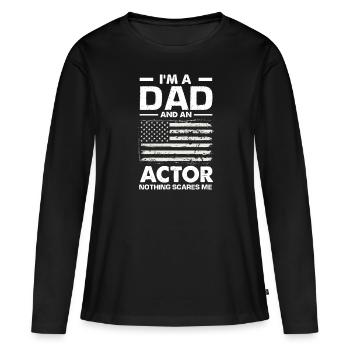 Drôle d’acteur Actrice Cadeau - T-shirt manches longues Premium bio Femme - noir - Devant - Julia (174cm)