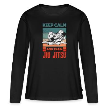 Jiu Jitsu Jiu Jitsu Jiu Jitsu - Frauen Premium Bio Langarmshirt - Schwarz - Vorne - Julia (174cm)