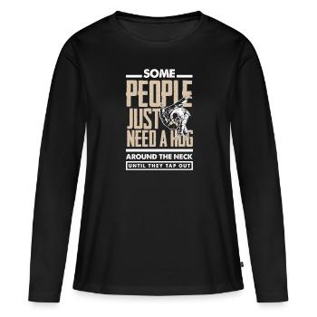 Jiu Jitsu Jiu Jitsu Jiu Jitsu - Frauen Premium Bio Langarmshirt - Schwarz - Vorne - Julia (174cm)