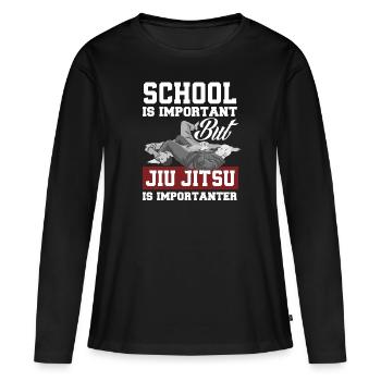 Jiu Jitsu Jiu Jitsu Jiu Jitsu - Frauen Premium Bio Langarmshirt - Schwarz - Vorne - Julia (174cm)