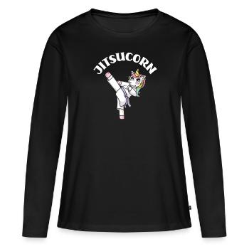 Jiu Jitsu Jiu Jitsu Jiu Jitsu - Frauen Premium Bio Langarmshirt - Schwarz - Vorne - Julia (174cm)