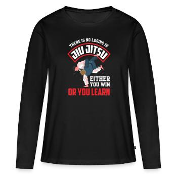 Jiu Jitsu Jiu Jitsu Jiu Jitsu - Frauen Premium Bio Langarmshirt - Schwarz - Vorne - Julia (174cm)
