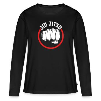 Jiu Jitsu Jiu Jitsu Jiu Jitsu - Frauen Premium Bio Langarmshirt - Schwarz - Vorne - Julia (174cm)