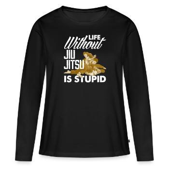 Jiu Jitsu Jiu Jitsu Jiu Jitsu - Frauen Premium Bio Langarmshirt - Schwarz - Vorne - Julia (174cm)