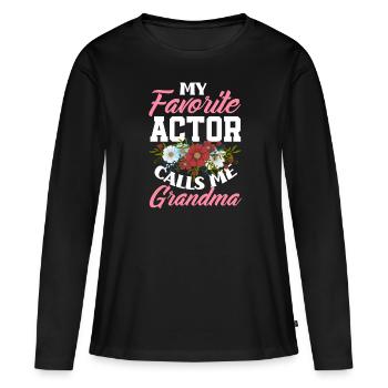 Drôle d’acteur Actrice Cadeau - T-shirt manches longues Premium bio Femme - noir - Devant - Julia (174cm)