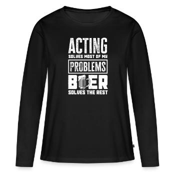 Drôle Acteur Actrice Cadeau - T-shirt manches longues Premium bio Femme - noir - Devant - Julia (174cm)