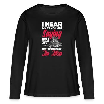 Jiu Jitsu Jiu Jitsu Jiu Jitsu - Frauen Premium Bio Langarmshirt - Schwarz - Vorne - Julia (174cm)