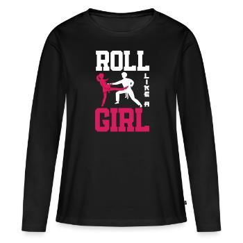 Jiu Jitsu Jiu Jitsu Jiu Jitsu - Frauen Premium Bio Langarmshirt - Schwarz - Vorne - Julia (174cm)