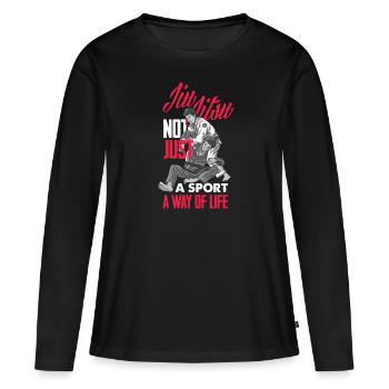 Jiu Jitsu Jiu Jitsu Jiu Jitsu - Frauen Premium Bio Langarmshirt - Schwarz - Vorne - Julia (174cm)