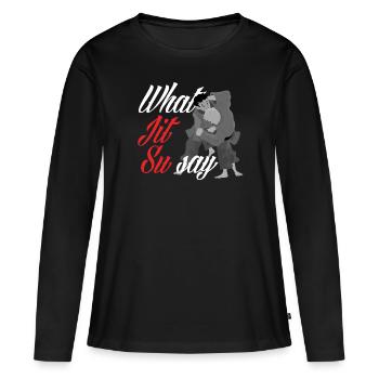Jiu Jitsu Jiu Jitsu Jiu Jitsu - Frauen Premium Bio Langarmshirt - Schwarz - Vorne - Julia (174cm)