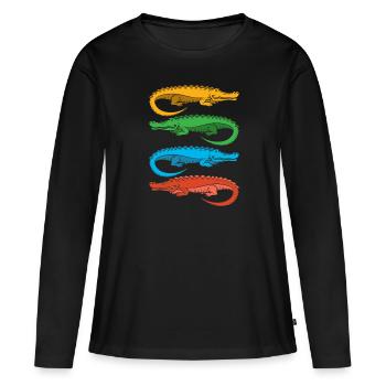 Alligator Alligator Crocodile Crocodile - T-shirt manches longues Premium bio Femme - noir - Devant - Julia (174cm)