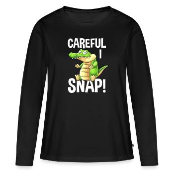 Alligator Alligator Crocodile Crocodile - T-shirt manches longues Premium bio Femme - noir - Devant - Julia (174cm)