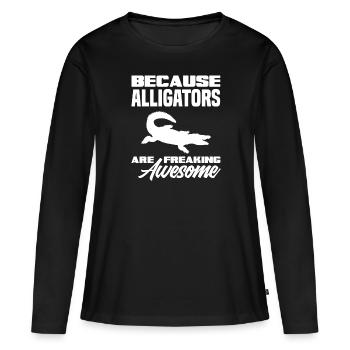 Alligator Alligator Crocodile Crocodile - T-shirt manches longues Premium bio Femme - noir - Devant - Julia (174cm)