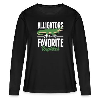 Alligator Alligator Crocodile Crocodile - T-shirt manches longues Premium bio Femme - noir - Devant - Julia (174cm)