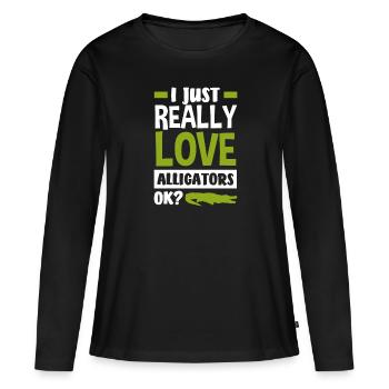 Alligator Alligator Crocodile Crocodile - T-shirt manches longues Premium bio Femme - noir - Devant - Julia (174cm)