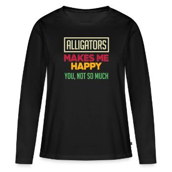 Alligator Alligator Crocodile Crocodile - T-shirt manches longues Premium bio Femme - noir - Devant - Julia (174cm)
