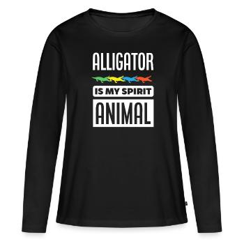 Alligator Alligator Crocodile Crocodile - T-shirt manches longues Premium bio Femme - noir - Devant - Julia (174cm)