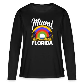 Floride - T-shirt manches longues Premium bio Femme - noir - Devant - Julia (174cm)