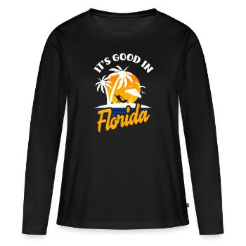 Floride - T-shirt manches longues Premium bio Femme - noir - Devant - Julia (174cm)