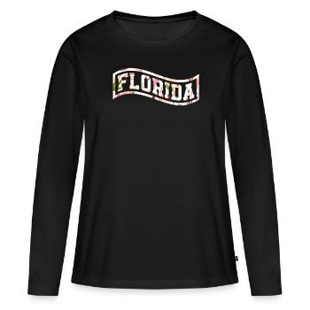 Floride - T-shirt manches longues Premium bio Femme - noir - Devant - Julia (174cm)