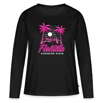 Floride - T-shirt manches longues Premium bio Femme - noir - Devant - Julia (174cm)