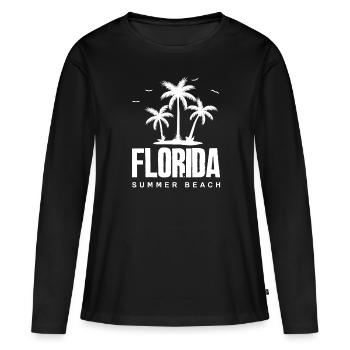 Floride - T-shirt manches longues Premium bio Femme - noir - Devant - Julia (174cm)