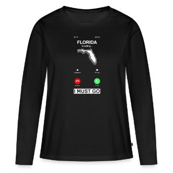 Floride - T-shirt manches longues Premium bio Femme - noir - Devant - Julia (174cm)