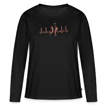 Lustiges Volleyball Geschenk - Frauen Premium Bio Langarmshirt - Schwarz - Vorne - Julia (174cm)