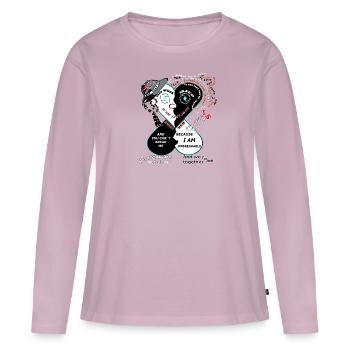 Yoshiheart Human - Michael - You are not alone - Frauen Premium Bio Langarmshirt - Altrosa - Vorne - Julia (174cm)
