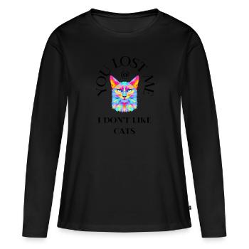 Tu m’as perdu - T-shirt manches longues Premium bio Femme - noir - Devant - Julia (174cm)