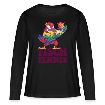 Table Tennis Parrot Outfit Table Tennis Bird - Women's Premium Organic Long Sleeve Shirt - black - Front - Julia (174cm)