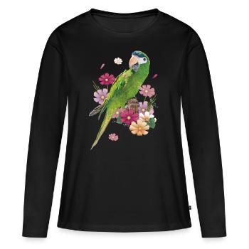 Le noble ara - T-shirt manches longues Premium bio Femme - noir - Devant - Julia (174cm)
