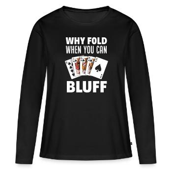 Joueur de poker Joueur de poker Cadeau de poker - T-shirt manches longues Premium bio Femme - noir - Devant - Julia (174cm)