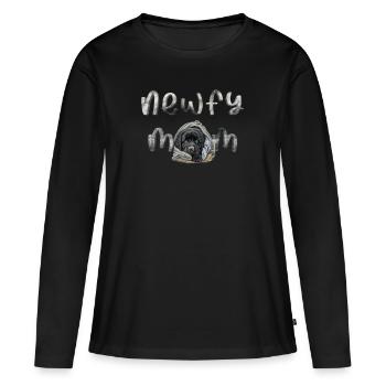 Neufundländer - Frauen Premium Bio Langarmshirt - Schwarz - Vorne - Julia (174cm)